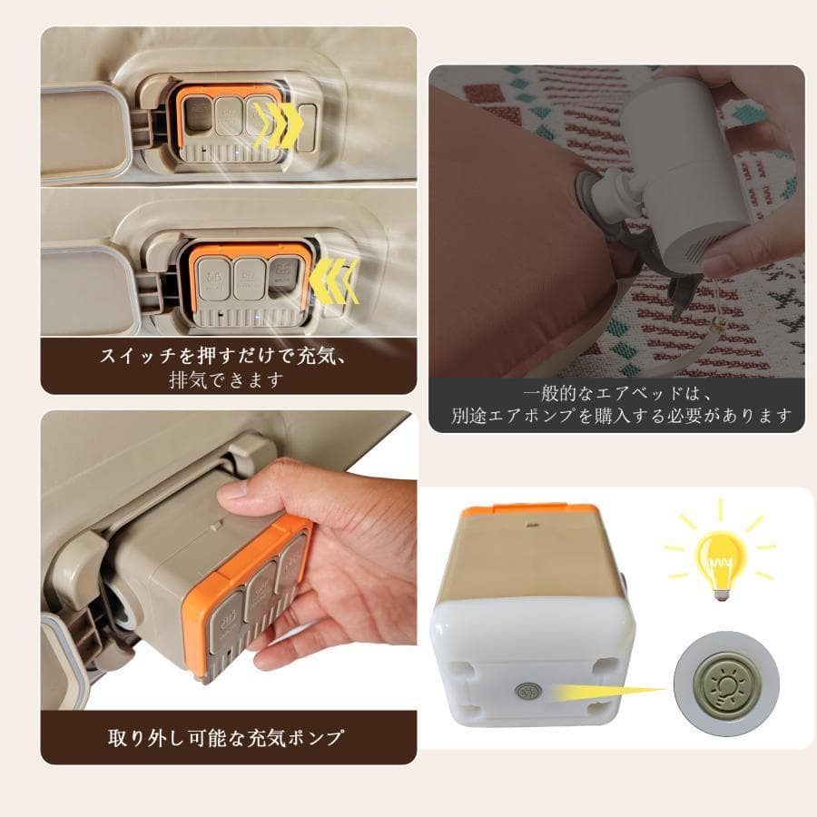 エアーベッド 電動ポンプ空気エアベッド PVC素材 (ダブル厚さ40cm)