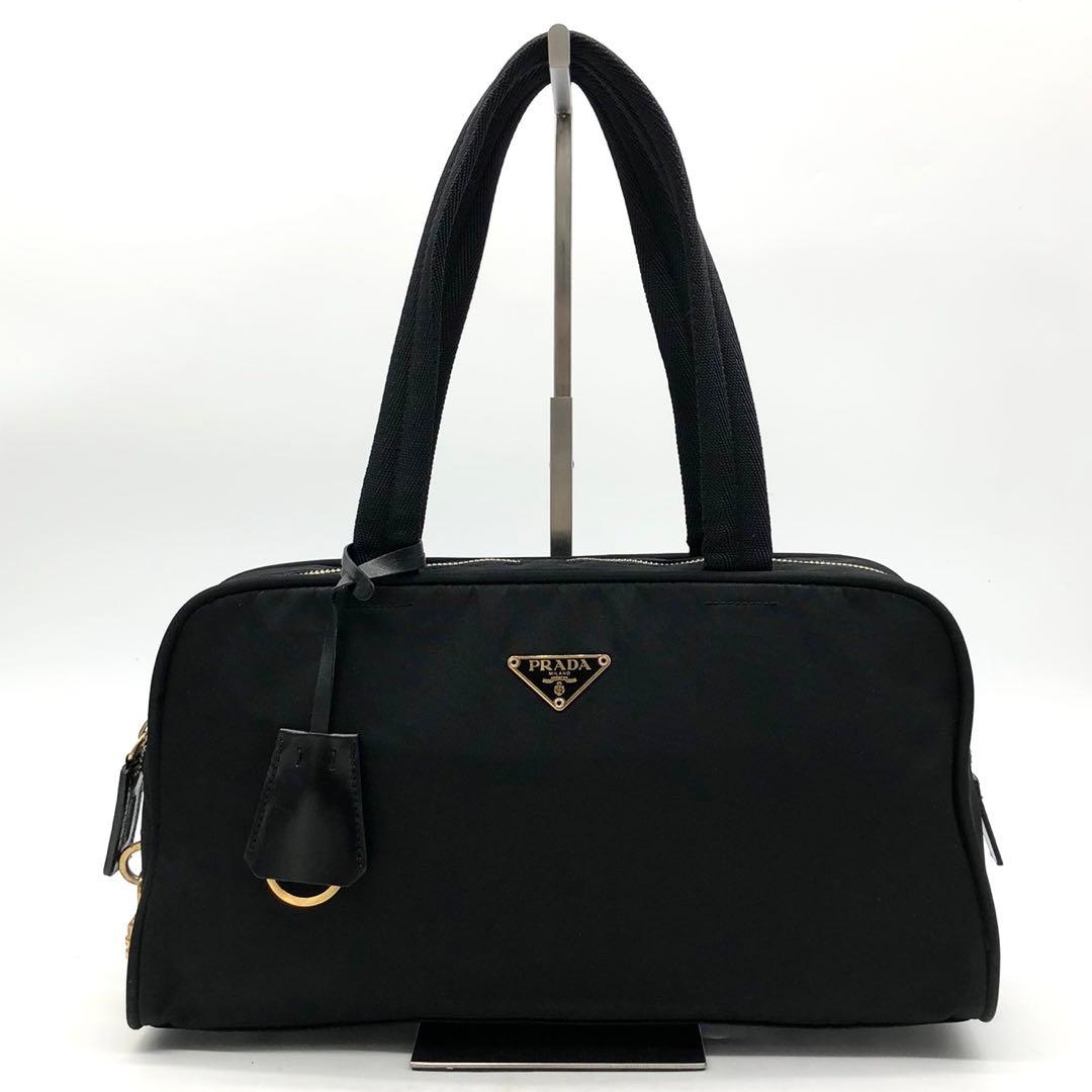 ✨美品・ギャランティ付✨プラダ ハンドバッグ 三角ロゴプレート ナイロン 黒