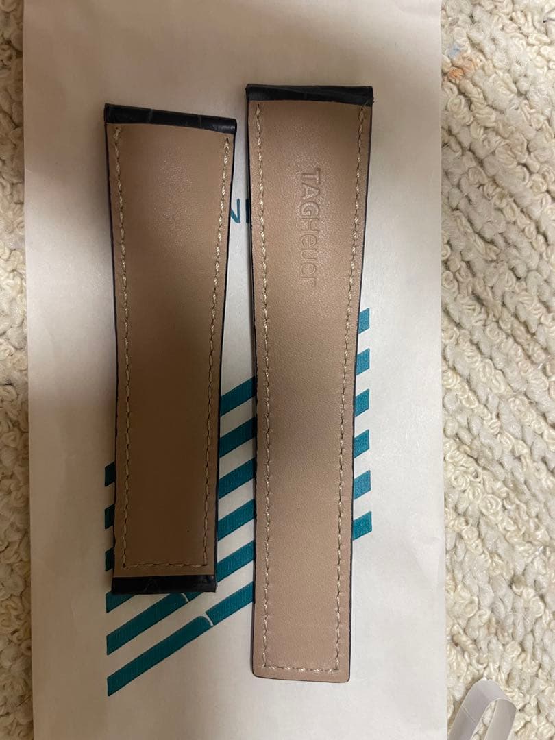 TAG Heuer 純正レザーベルト 黒 ベージュ