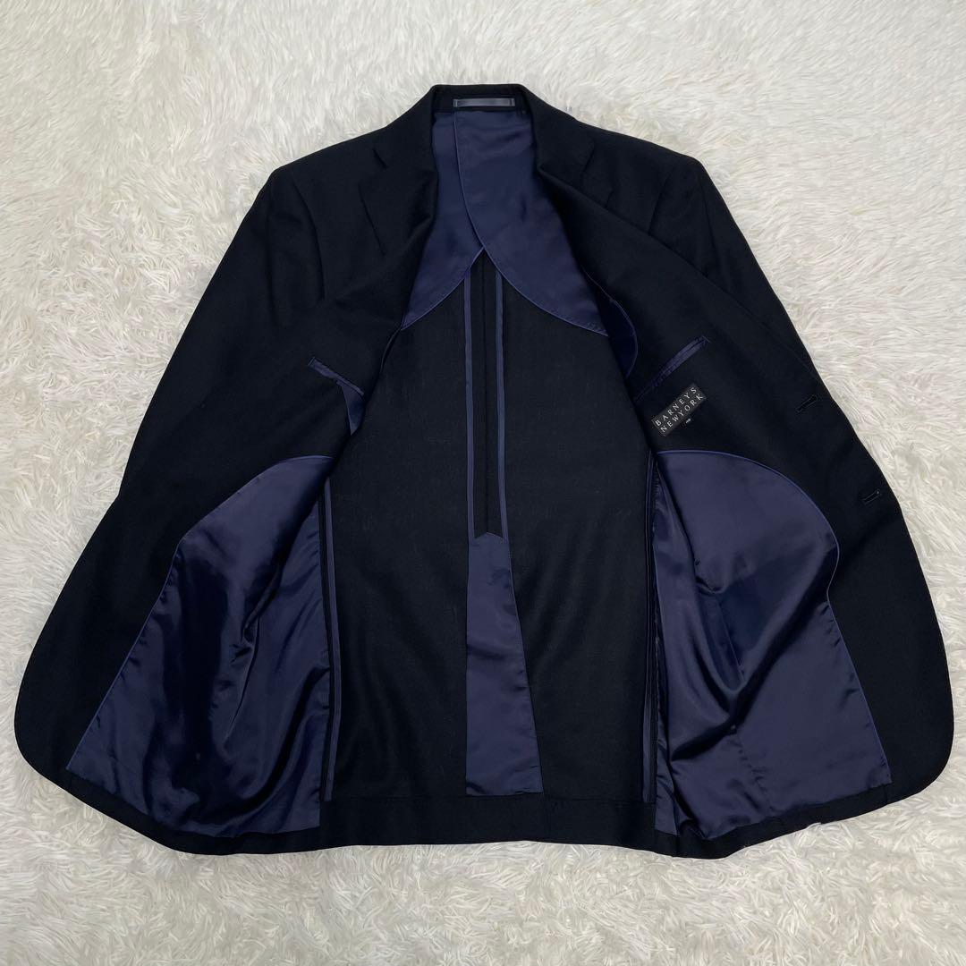 【美品】バーニーズニューヨーク テーラードジャケット ダークネイビー 銀ボタン