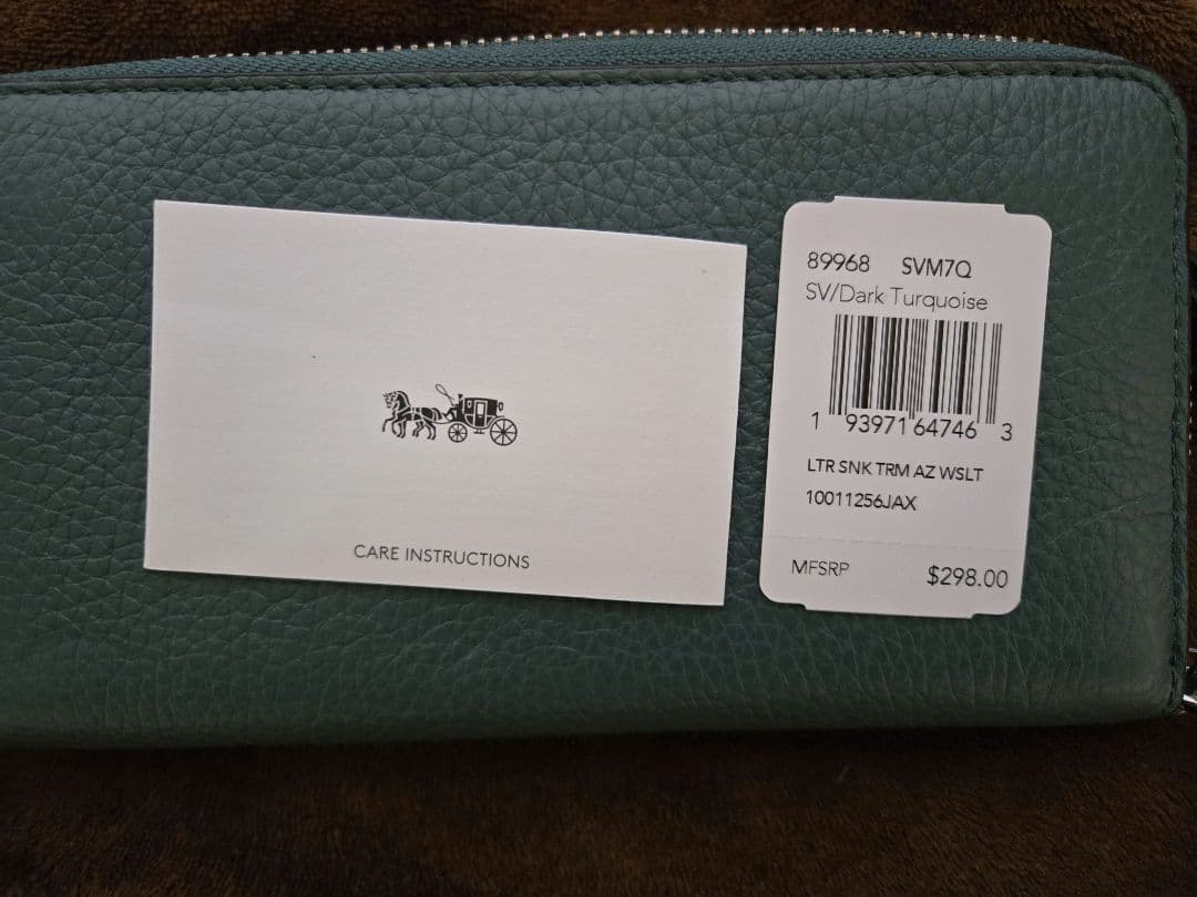【あど様】《新品》COACH 長財布 ダークターコイズ