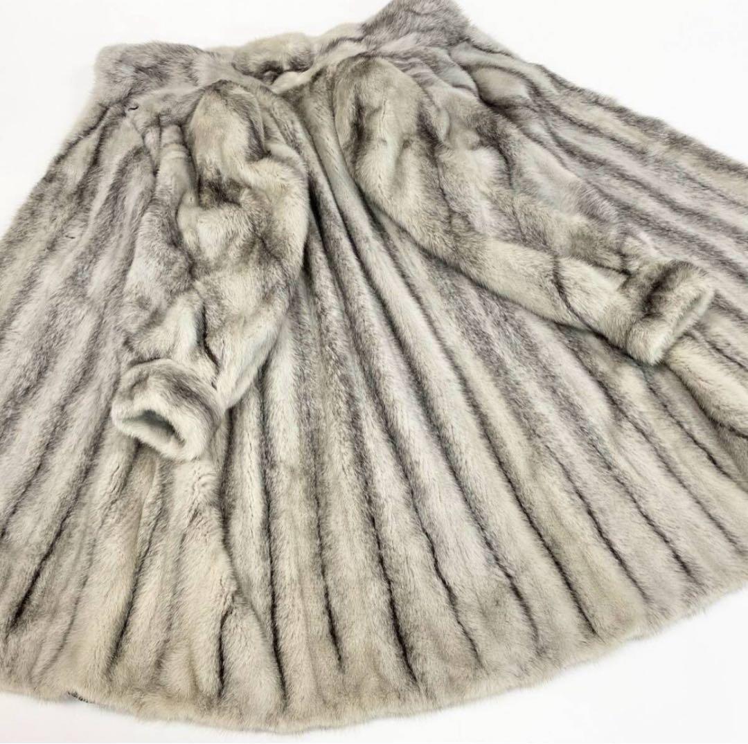 SAGA MINK サガロイヤル クロスミンク ロング コート 毛皮 コート