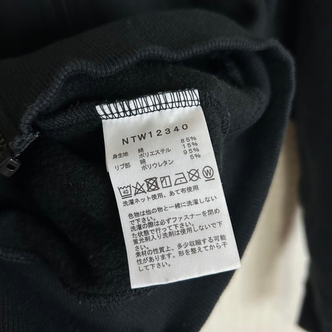 【美品】ノースフェイス フードロゴ パーカー ジップアップ ブラック S