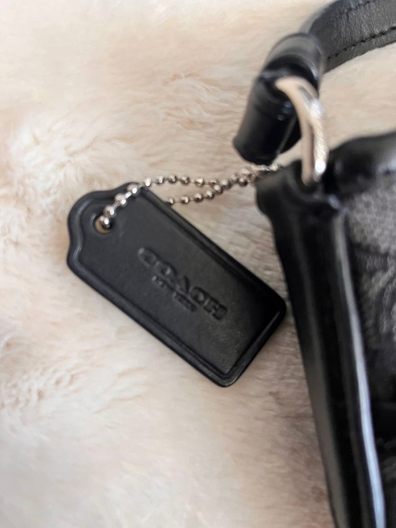 美品 コーチ シグネチャーショルダーバッグ キャンバス×レザー