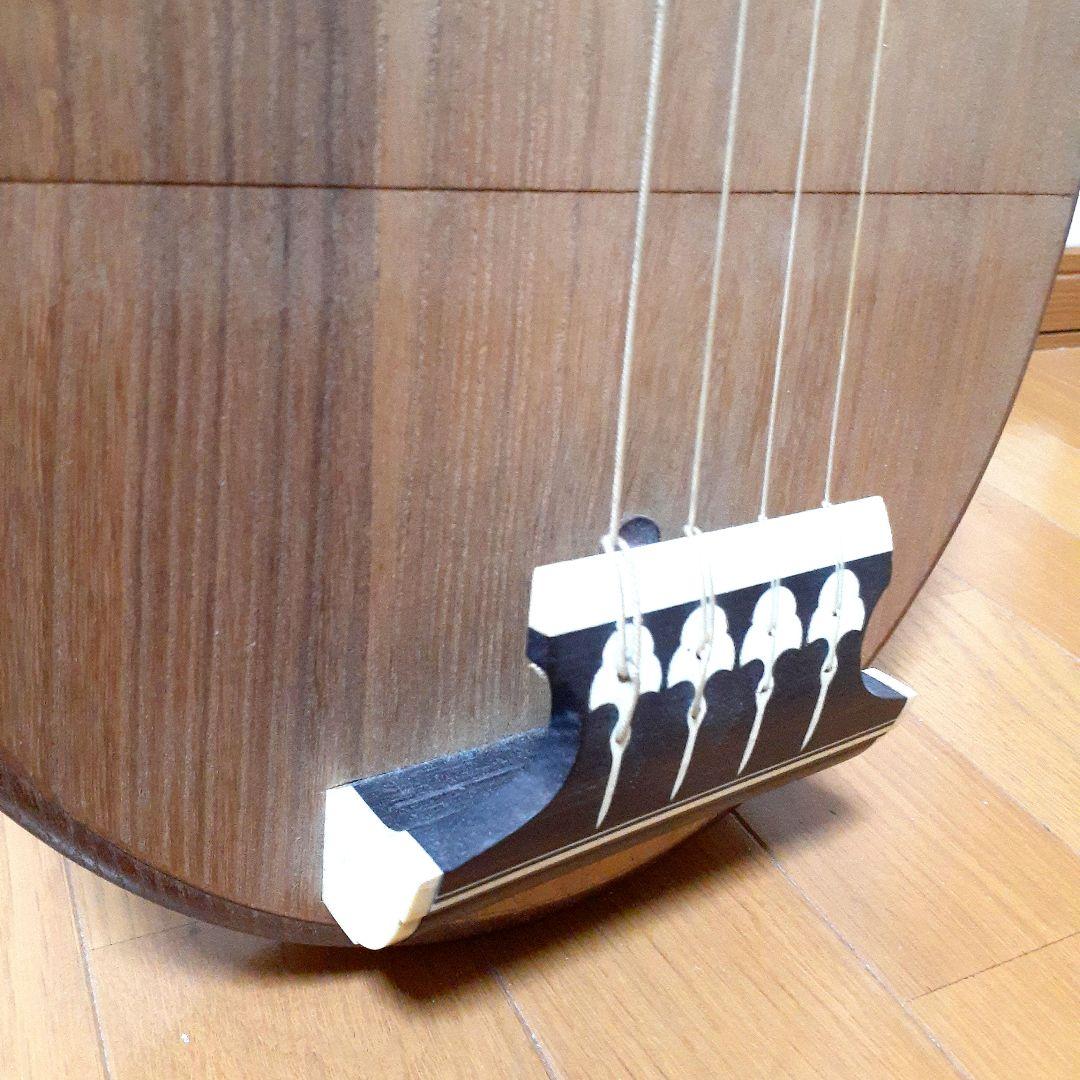 百*花様 筑前琵琶／四弦五柱／撥・大正時代の楽譜？あり／超レア