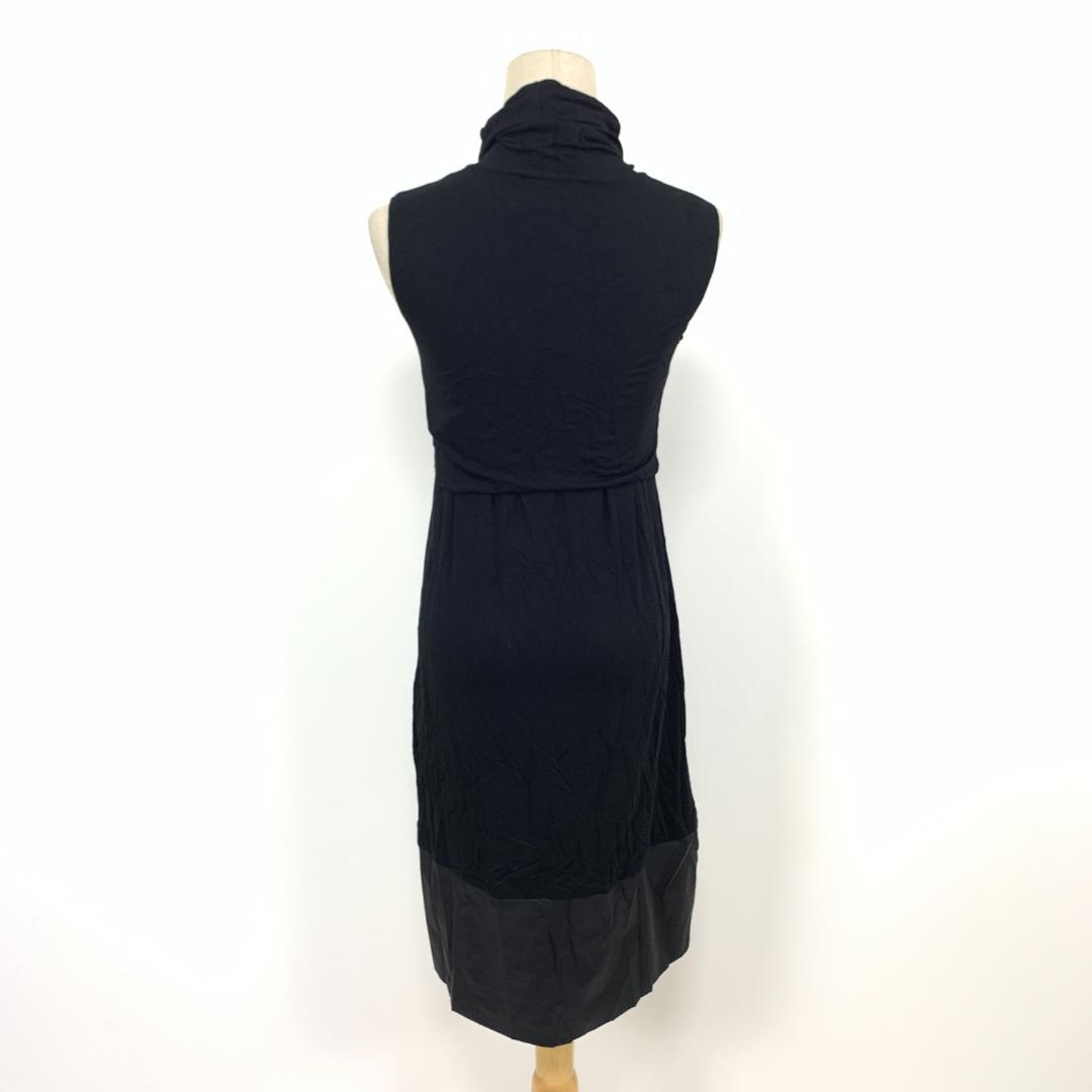 LA7582 エスマックスマーラ レイヤード ノースリーブワンピース 黒 S