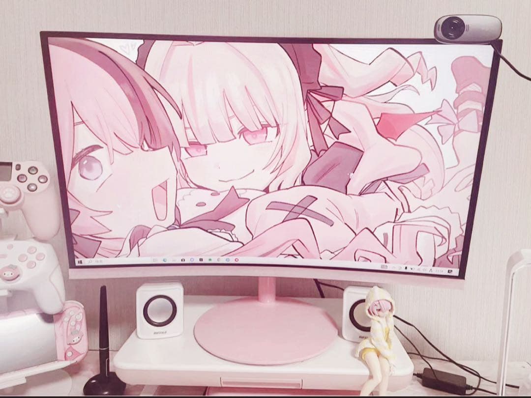 KOORUI ︴23.6インチ 湾曲ゲーミングモニター ♡個人塗装 ピンク♡