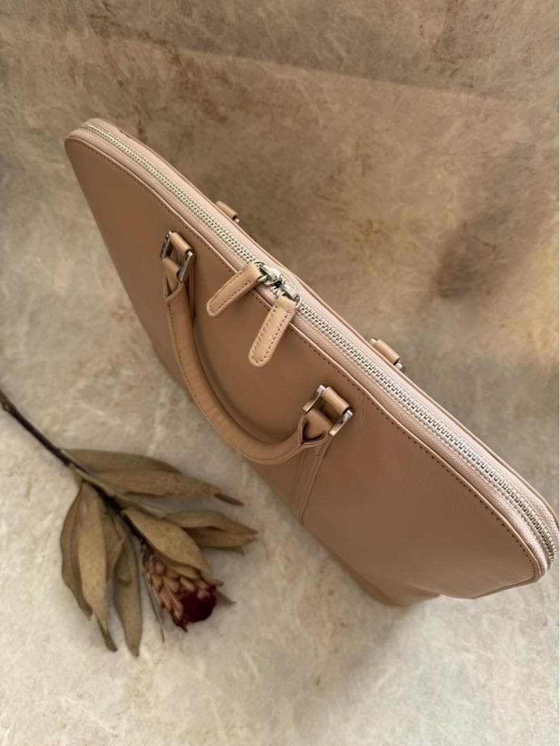 ビジネスレザーファクトリー 本革 A4 ビジネスバッグ ベージュ レザー バック