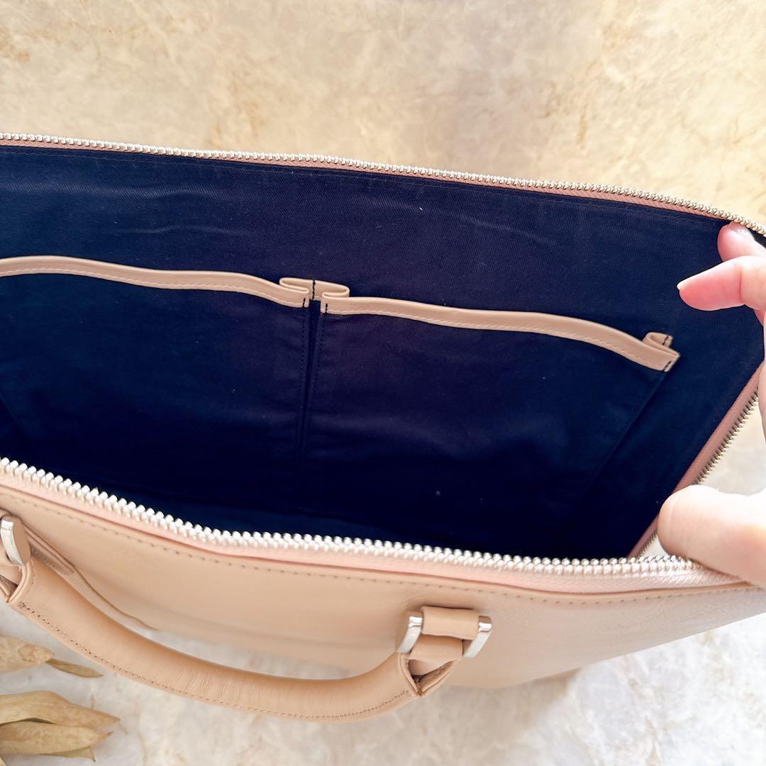 ビジネスレザーファクトリー 本革 A4 ビジネスバッグ ベージュ レザー バック