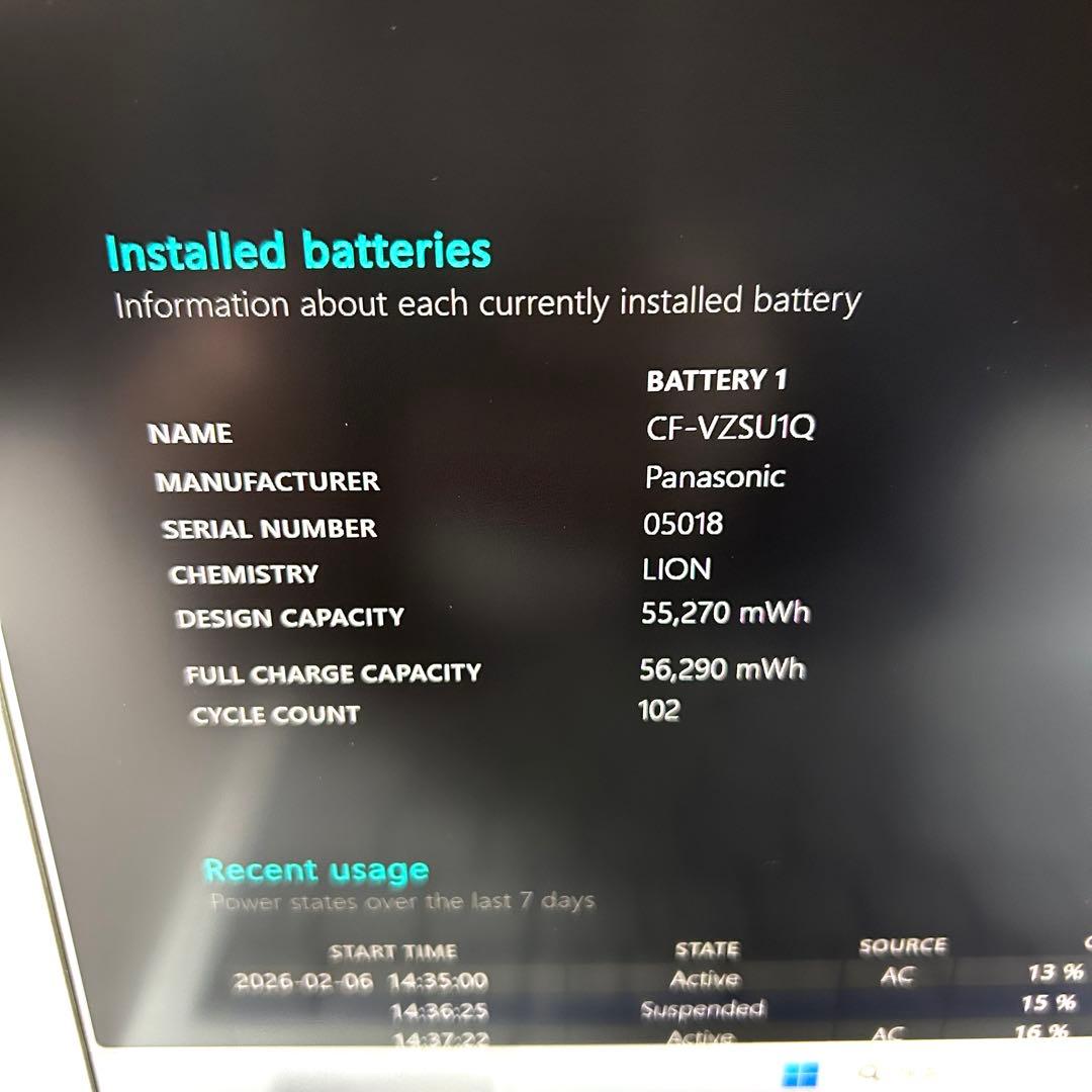 パナソニック Lets note FV1 512GB 16GB バッテリー超良好
