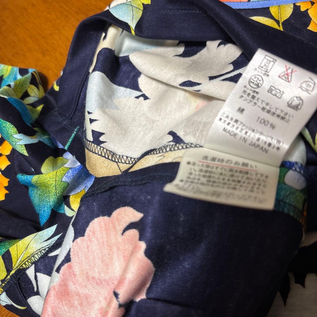 LEONARD レオナール 花柄 カットソー 未使用　コットン100% Vネック