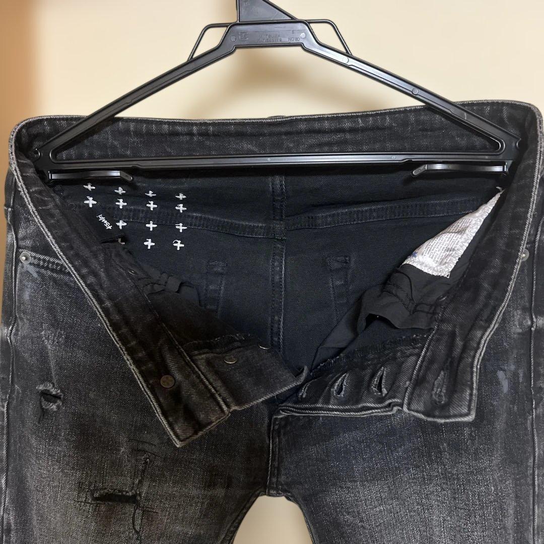 Ksubi スビ ブラック ダメージ デニム パンツ スキニー