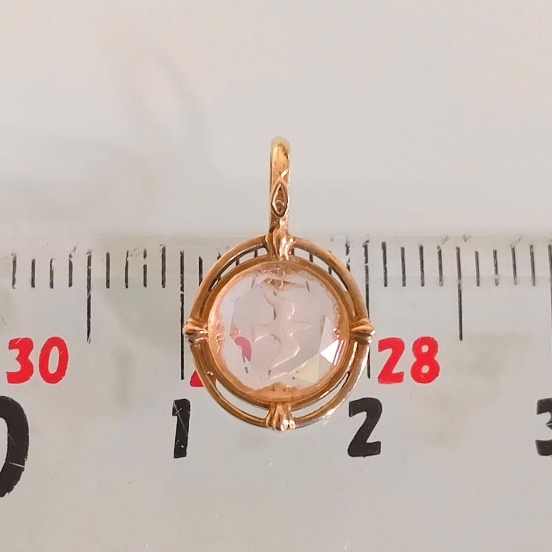 ②　チャーム　agete　K10 ゴールド　限定　ローズクォーツ　鳥　ネックレス