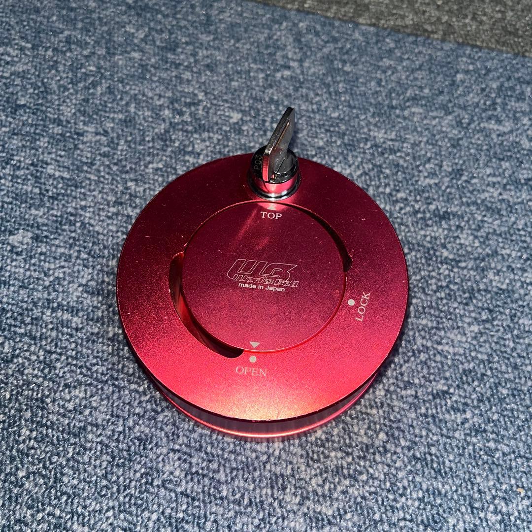 赤 ステアリングロック 鍵付き 日本製　ワークスベル