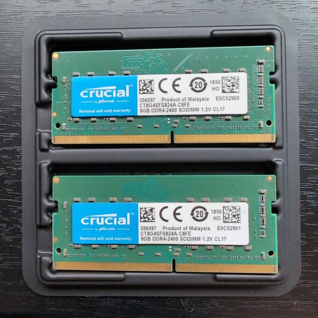 【8GBx2=16GB】crucial DDR4 SODIMM メモリー