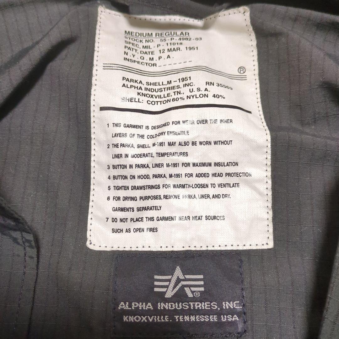 アルファインダストリーズ モッズコート ブラック メンズ M