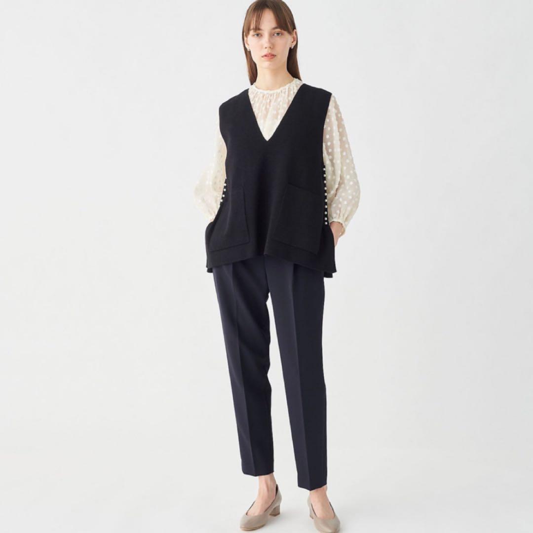 トゥモローランド　ボールジィ　パールコンビＶネックベスト　ネイビー