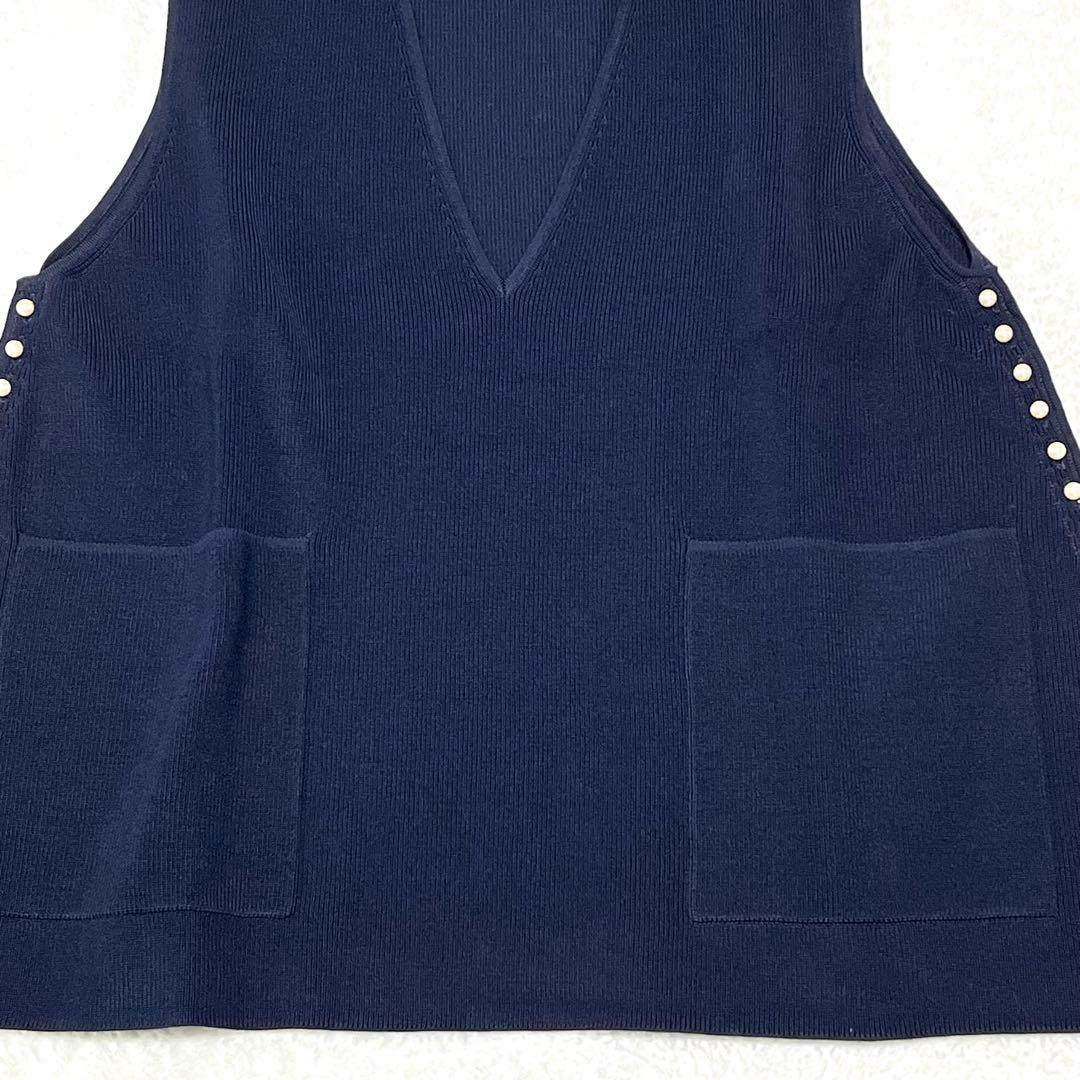 トゥモローランド　ボールジィ　パールコンビＶネックベスト　ネイビー