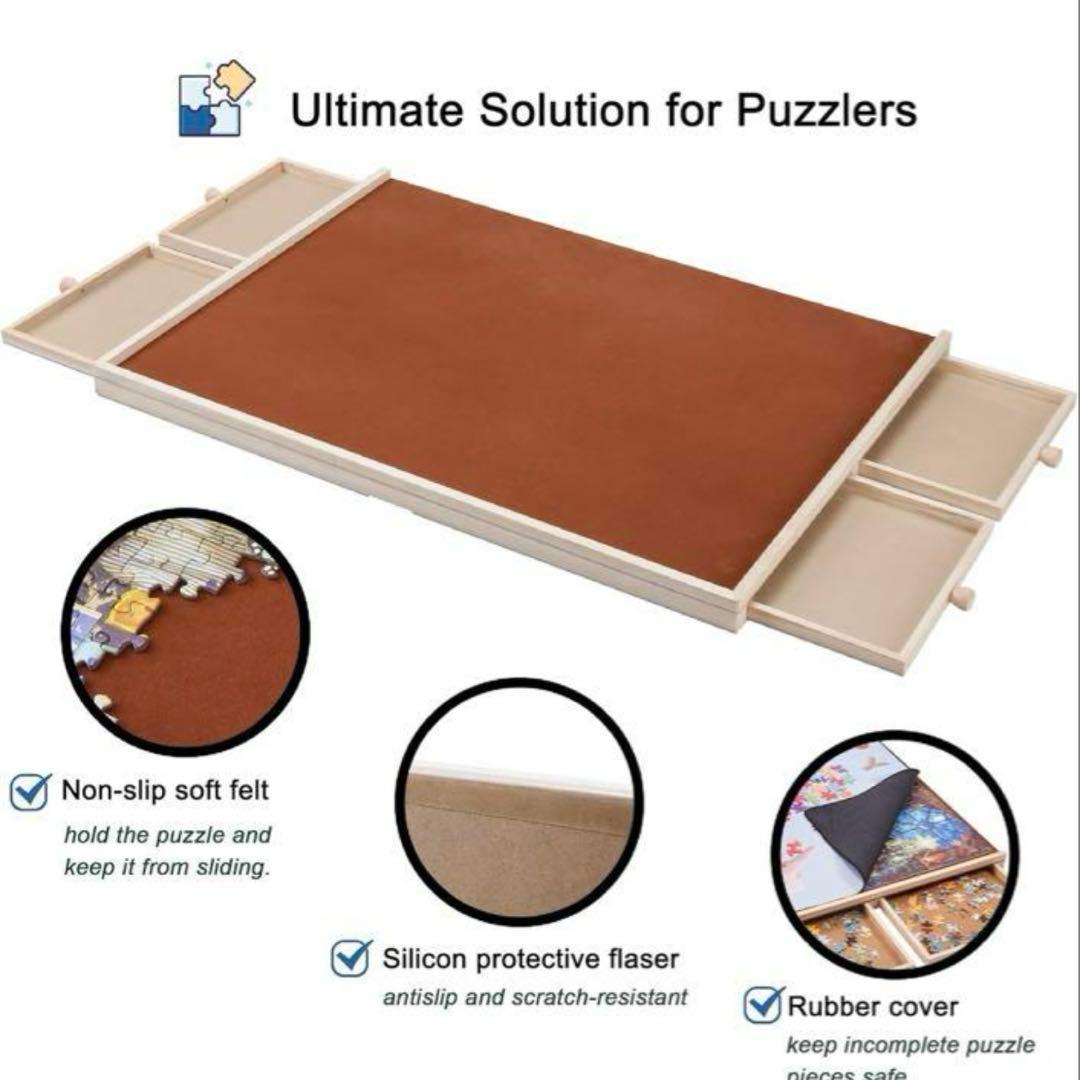 YISHAN 1000ピース 木製ジグソーパズル　ボードテーブル　パズルテーブル