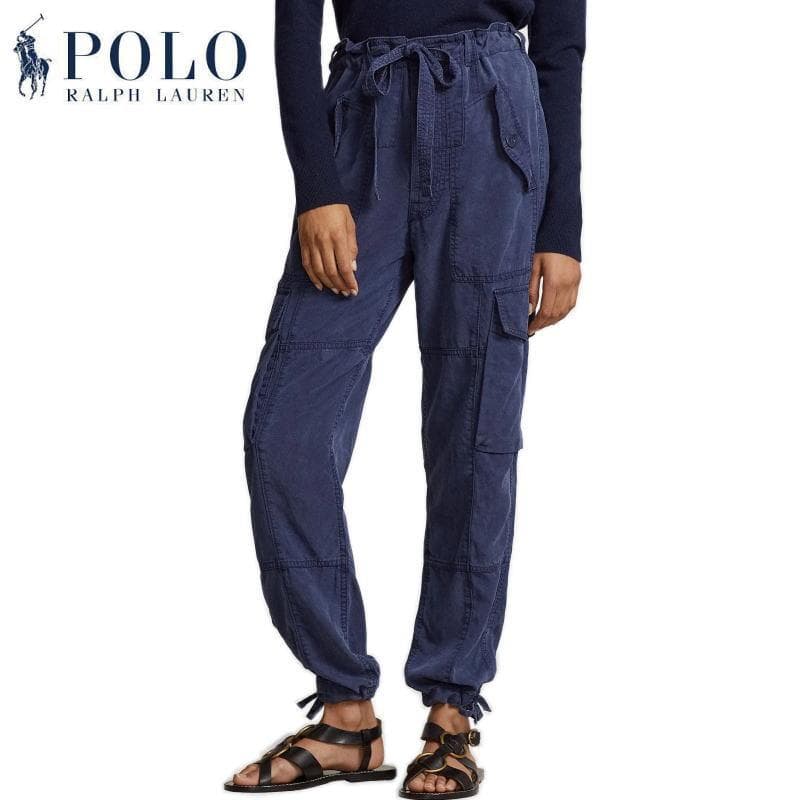 極美品￥37,400 ポロラルフローレン リネンブレンド ツイル カーゴ パンツ