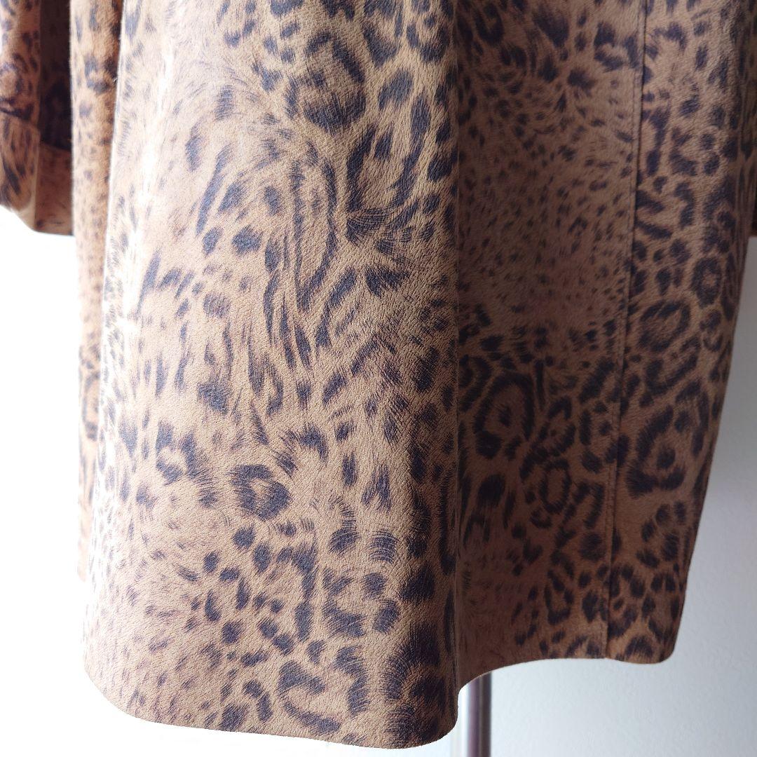 海外ビンテージ ヒョウ柄 本革レザーコート カナダ製 大きいサイズ レオパード