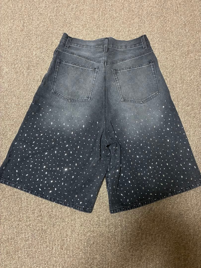 最安値 a2o クリスタルストーンデニムショーツブラック あおばくん あおば着用