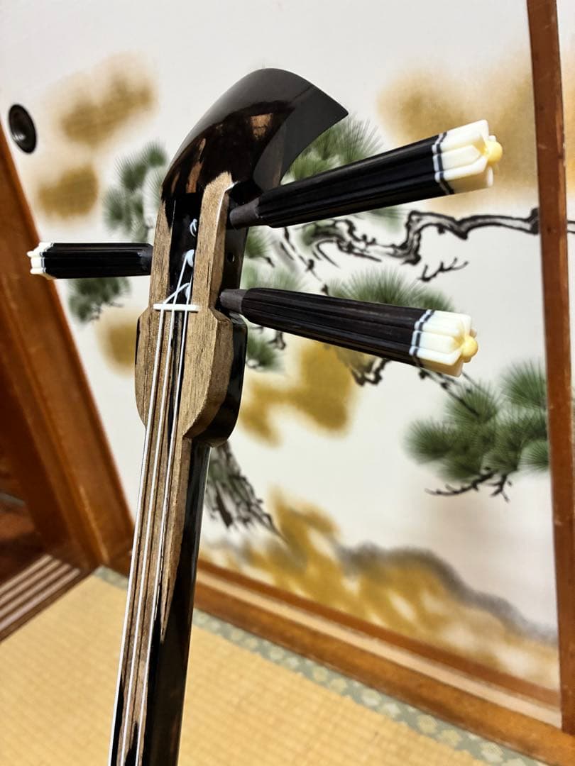 沖縄三線　本島産クルチ(黒木) ユナー！与那城型　本皮一枚張り