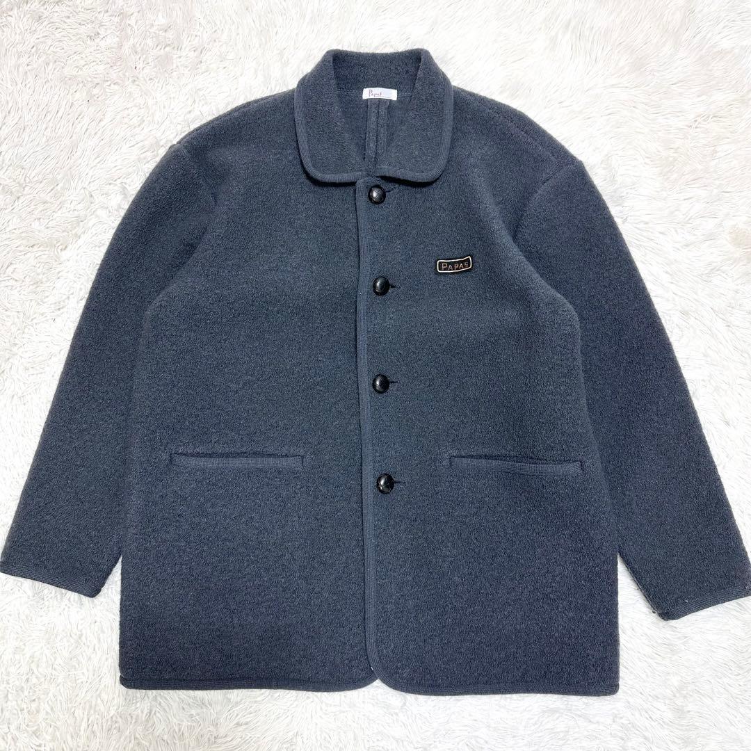 【極暖ヘビーウール×希少XL相当✨】パパス メルトンコート 胡桃ボタン グレー