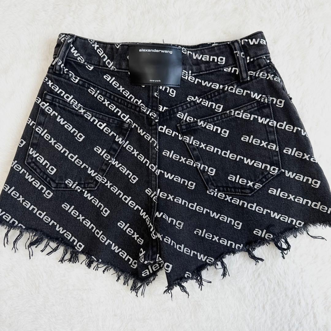 ♩✨alexanderwang ロゴプリント デニム ショートパンツ