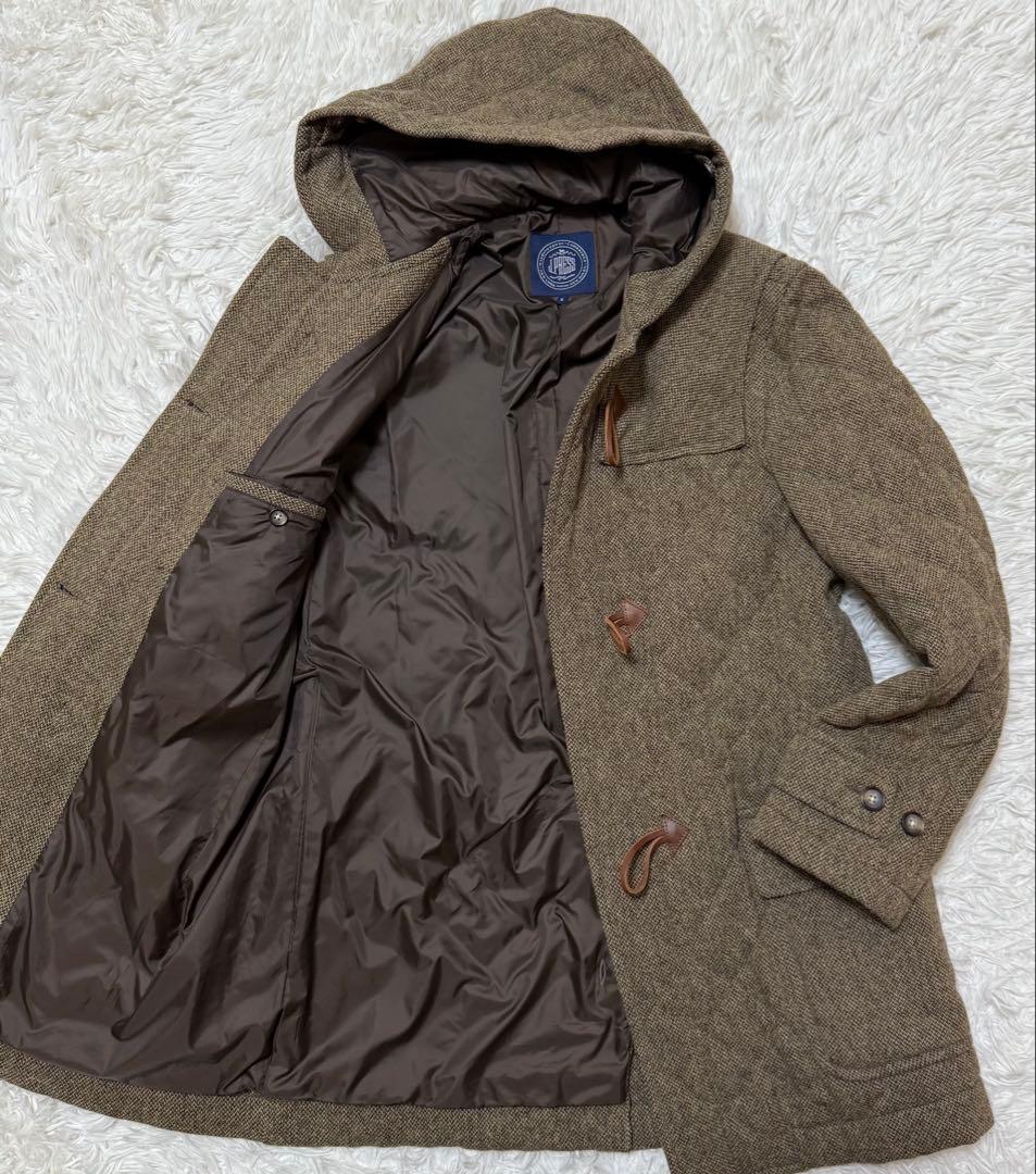 【極美品】J.PRESS ダッフルコート　ウールツイード　大きいサイズLL