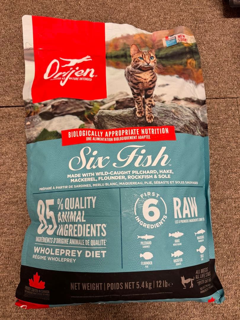 orijen オリジンシックスフィッシュキャット5.4kg