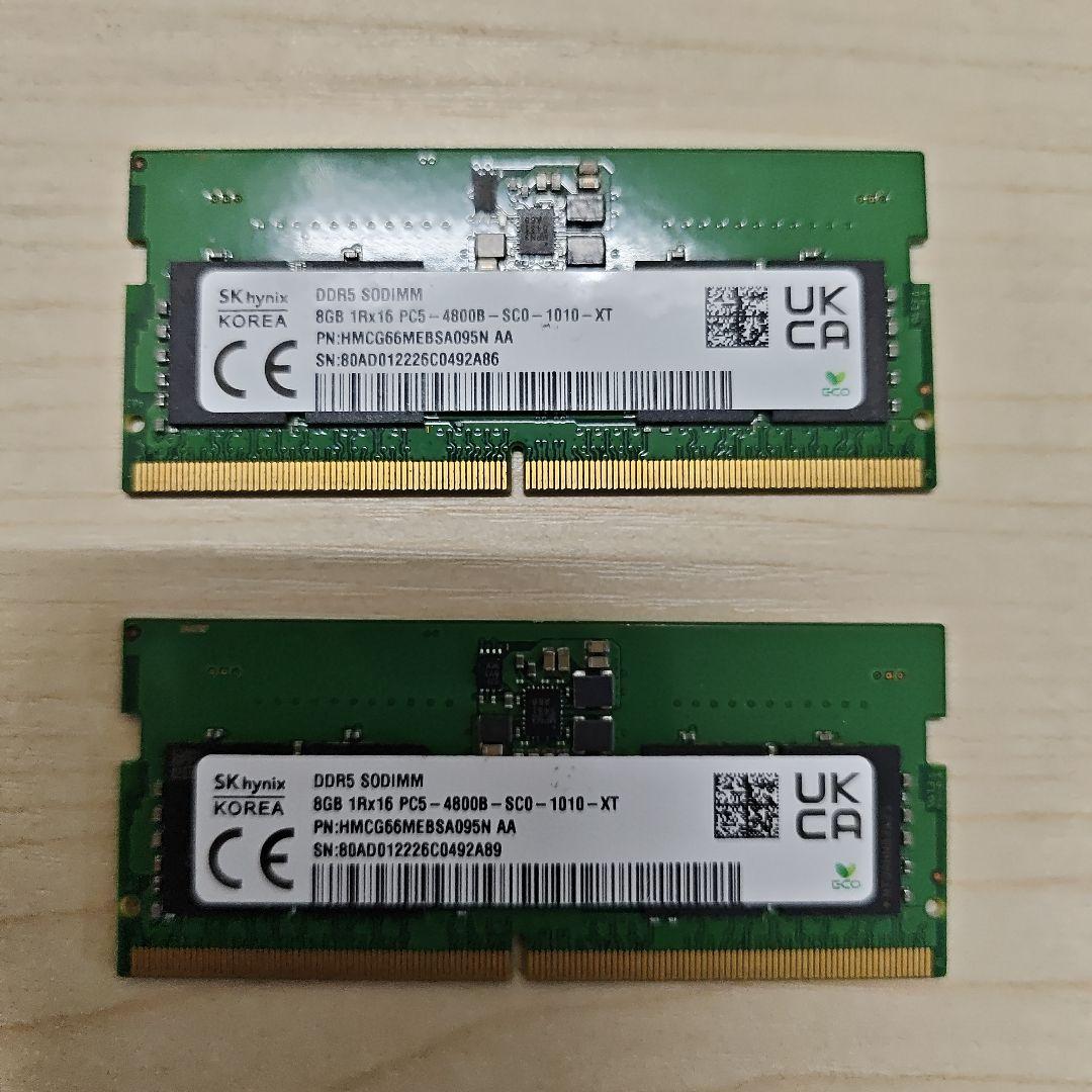 メモリー SK hynix DDR5 4800 8GBx2 SO-DIMM 16G