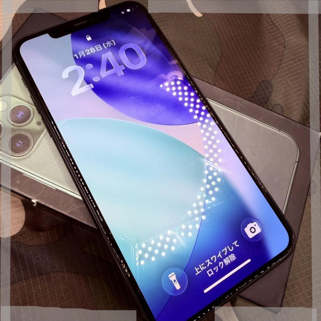 フリーSIM.アップル、iPhone 11 Pro Max/68GB.付属品多数