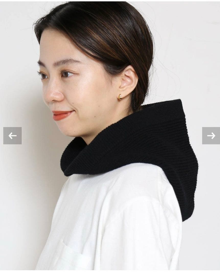 【未使用・タグ付】wool cashmere バラクラバ/ブラック