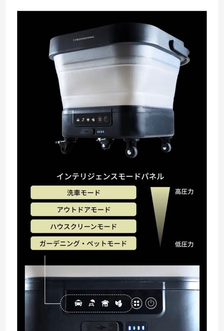 T-PROFESSIONALコードレス高圧洗浄機makuake