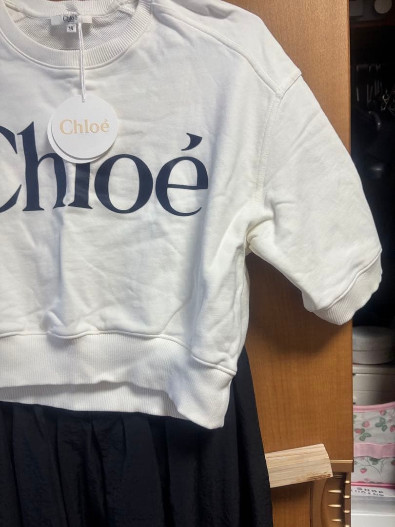 Chloé ホワイト ロゴ Tシャツ トレーナー　半袖トレーナー
