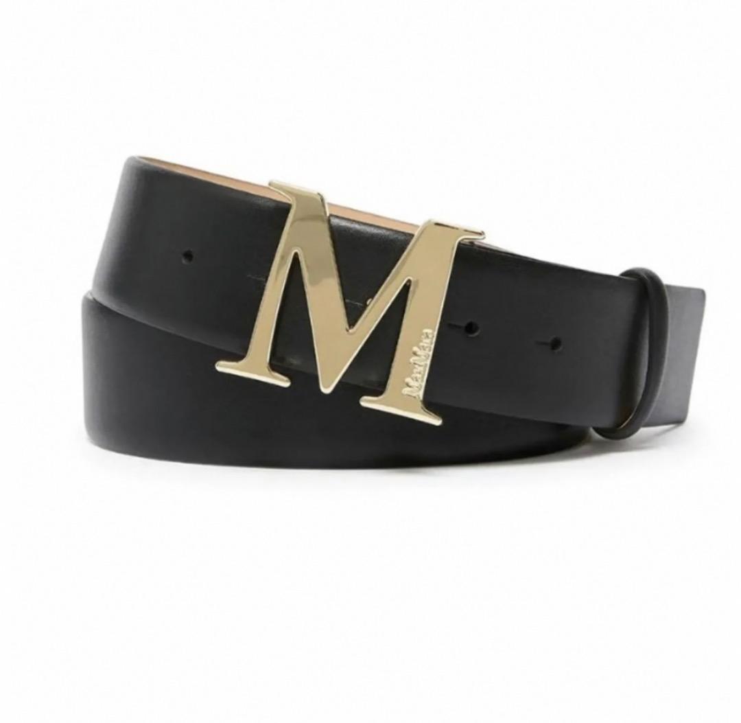 【極美品✨】希少✨ MaxMara マックスマーラ　ベルトレザー Mロゴ ベルト