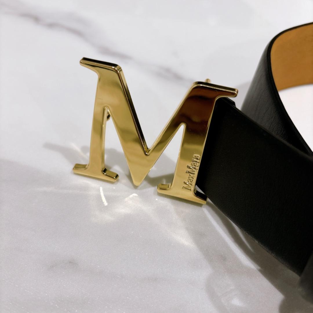 【極美品✨】希少✨ MaxMara マックスマーラ　ベルトレザー Mロゴ ベルト