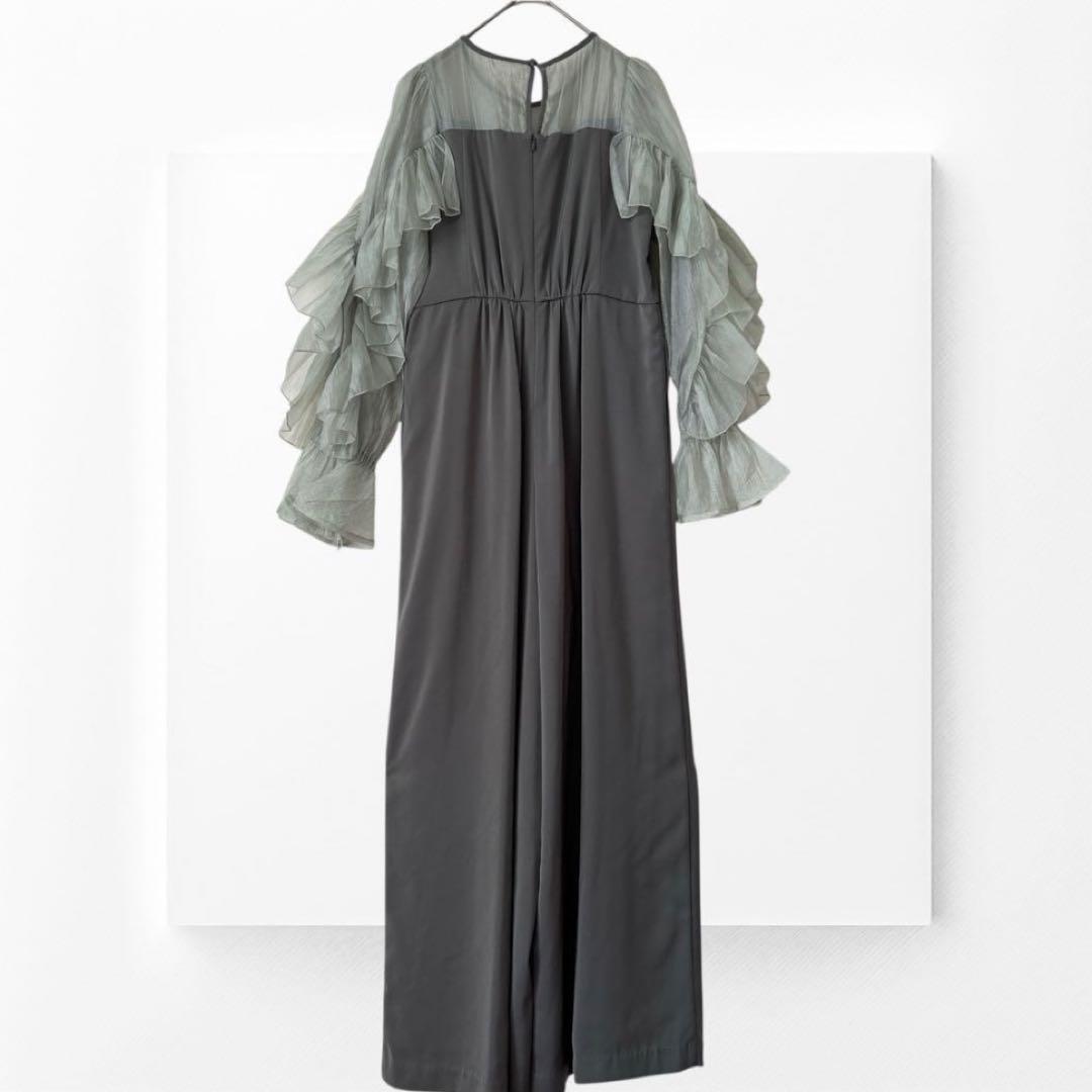 新作✨ドリードール シアーフリルパンツ パーティードレス オールインワン 緑 M