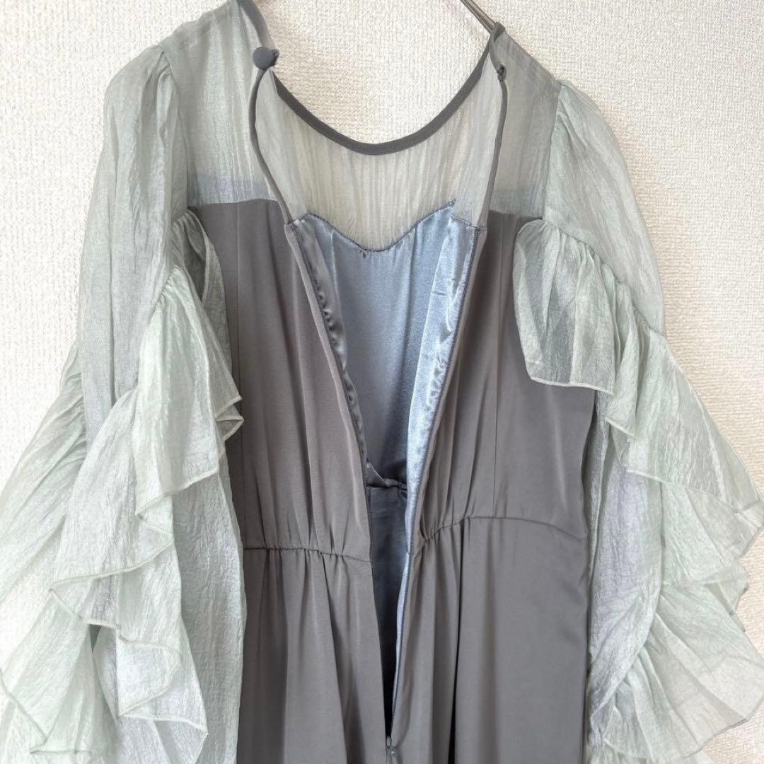 新作✨ドリードール シアーフリルパンツ パーティードレス オールインワン 緑 M