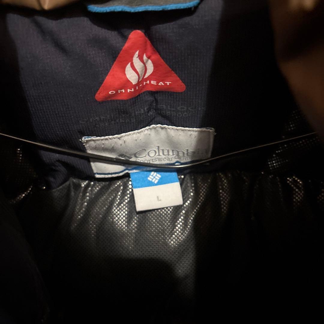 【美品】 Columbia コロンビア フードダウン メンズL ネイビー