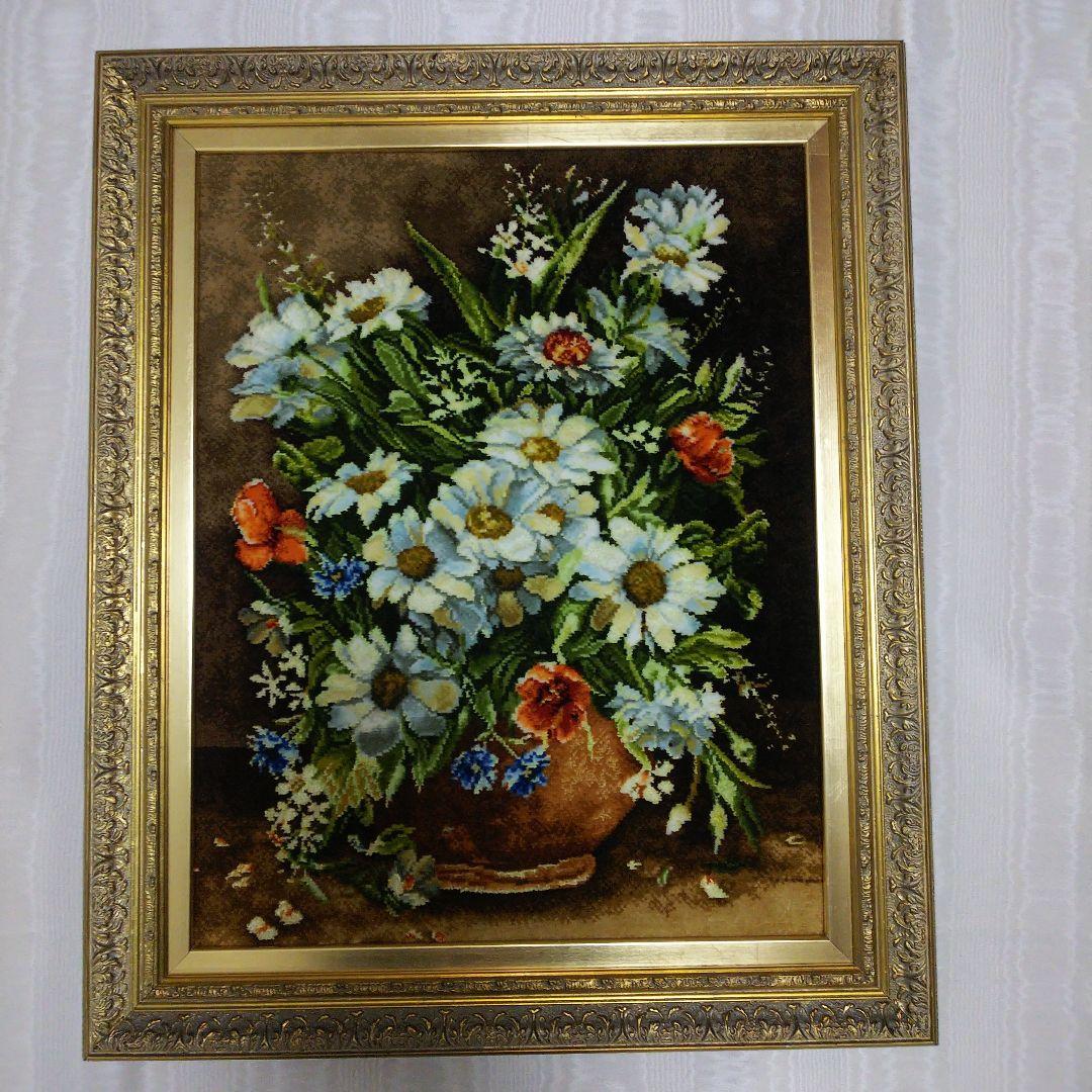 手織りペルシャ絨毯　タブリーズ産絨毯絵画　ウール&シルク