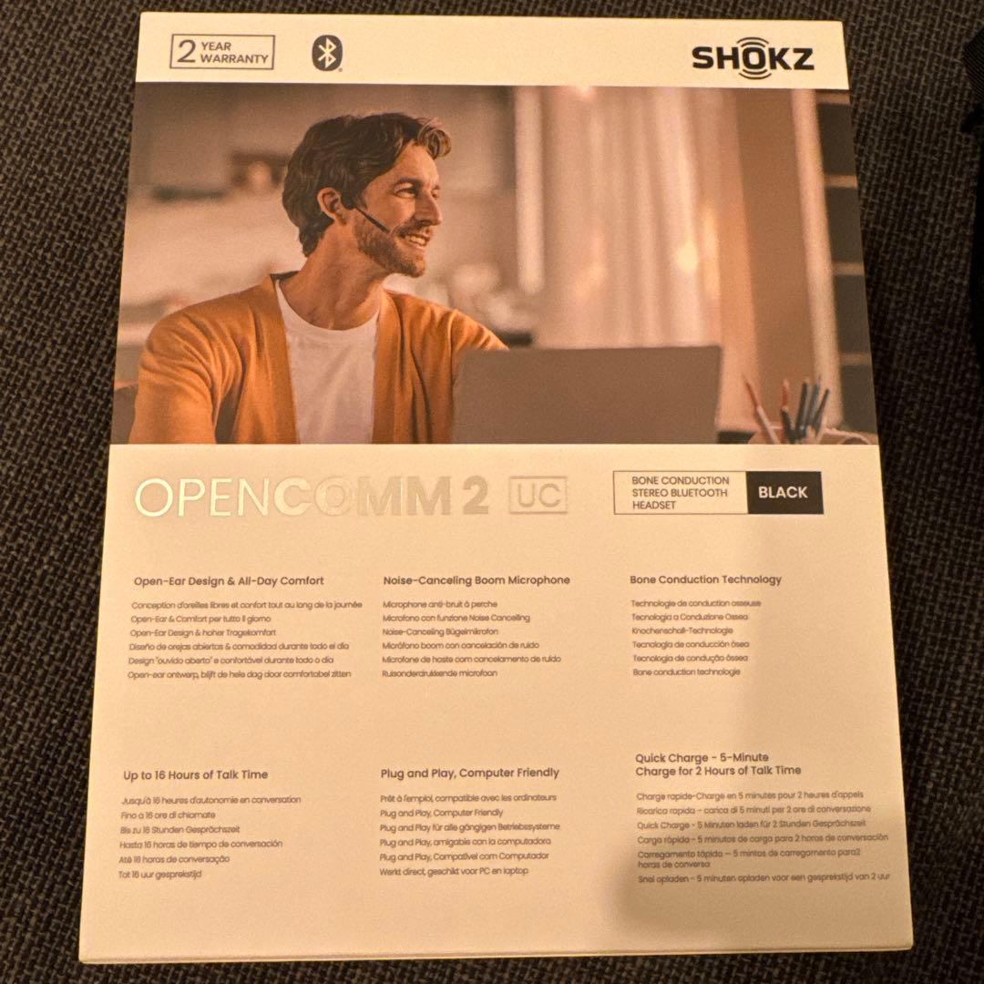 SHOKZ OPENCOMM 2 UC 骨伝導イヤホン ブラック