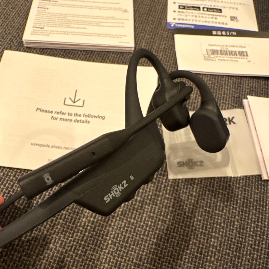 SHOKZ OPENCOMM 2 UC 骨伝導イヤホン ブラック