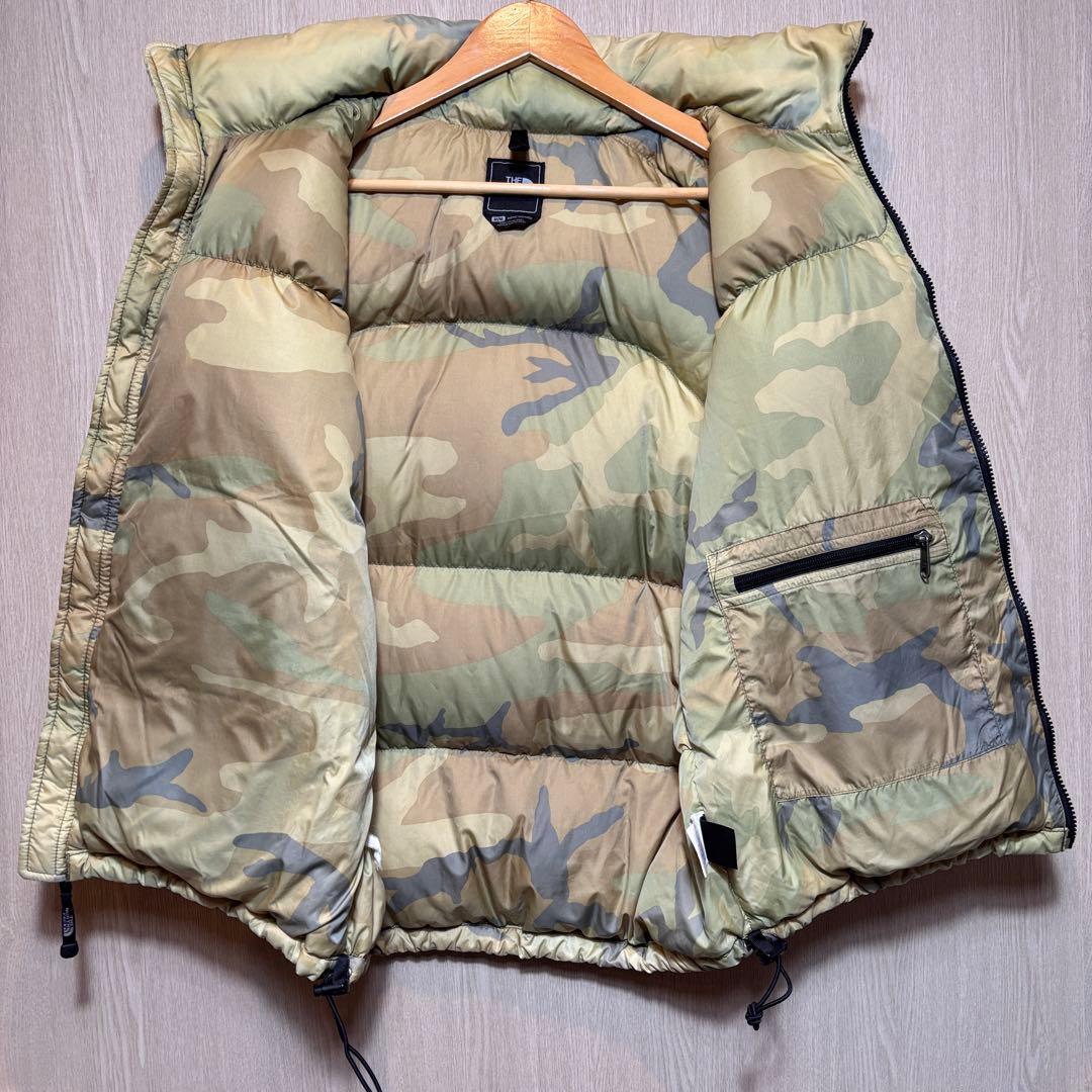 ザノースフェイス☆ダウンベスト　Ｍ　迷彩柄　ヌプシ