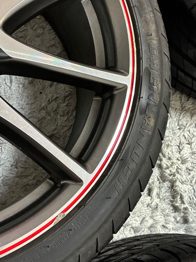 30プリウスG's 18インチ純正レッドラインホイール　4本セット（タイヤ付き）