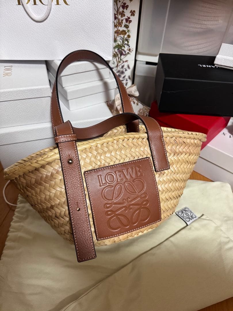 LOEWE バスケットバッグ スモール（ヤシの葉&カーフ） かごバッグ