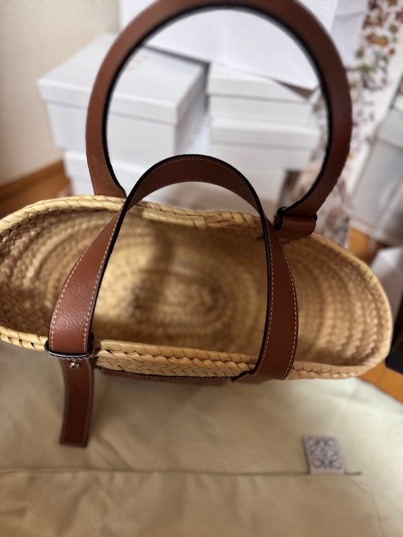 LOEWE バスケットバッグ スモール（ヤシの葉&カーフ） かごバッグ
