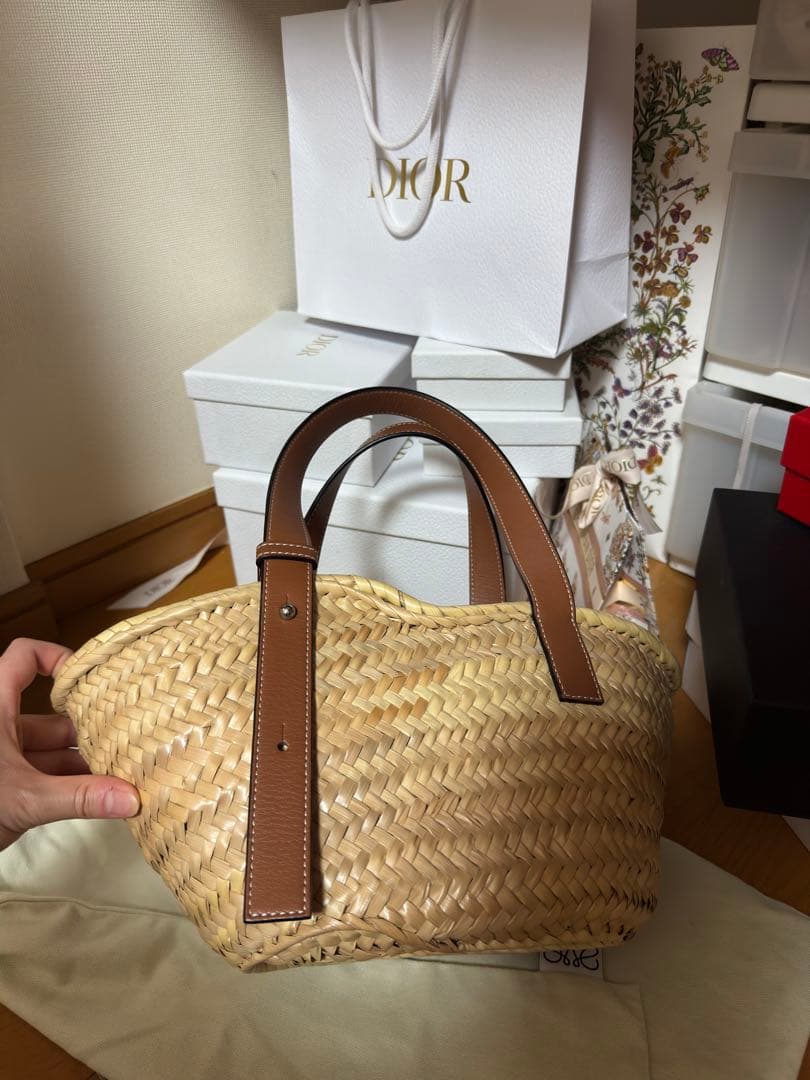 LOEWE バスケットバッグ スモール（ヤシの葉&カーフ） かごバッグ