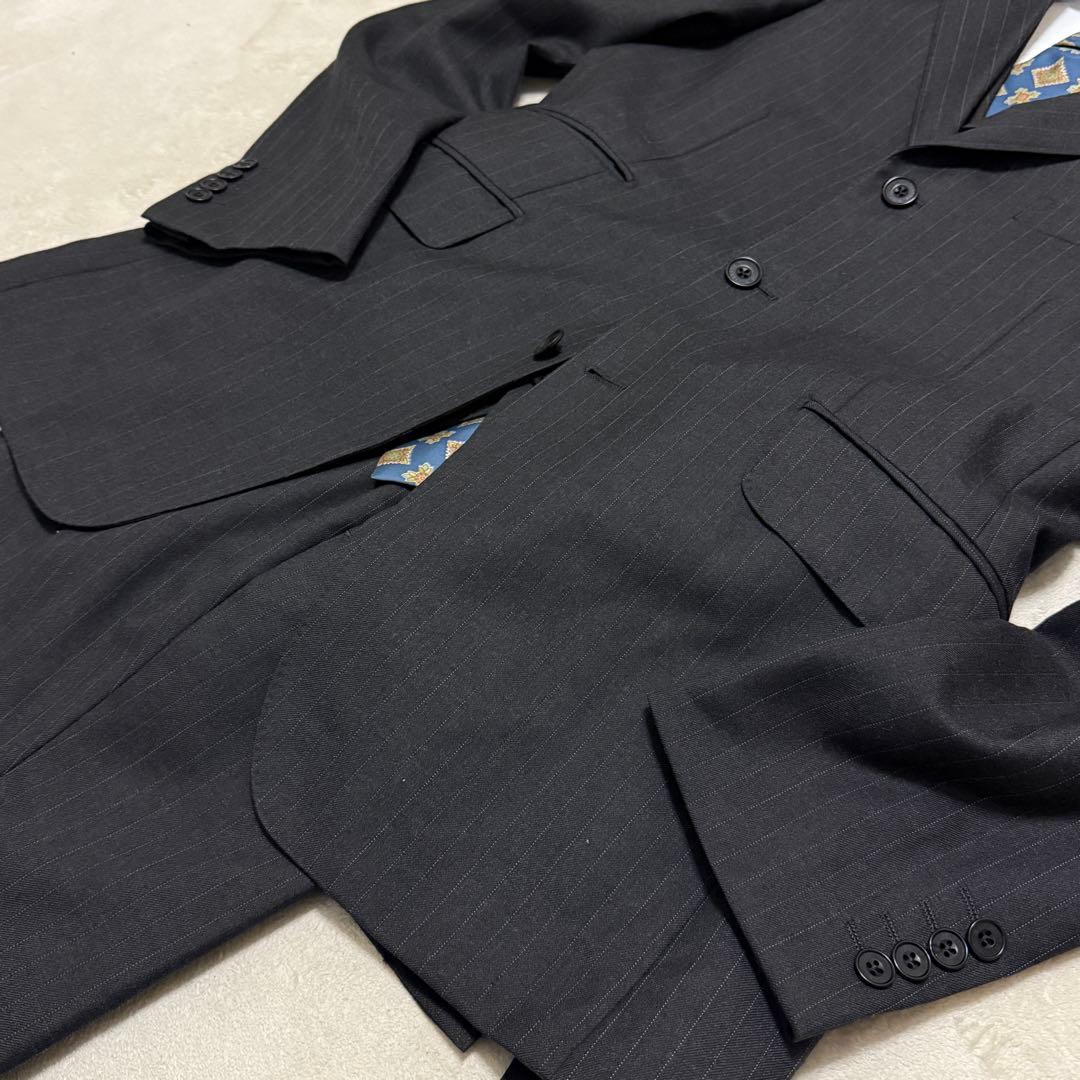 美品　バーバリーブラックレーベル　3ピース L ダークグレー　セットアップスーツ